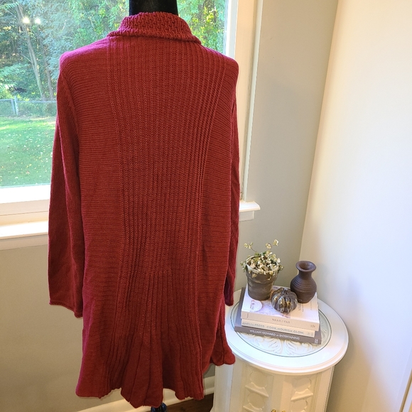 Vicki Wayne Vintage burgundy knit sweater Sz 2X - Picture 2 of 5